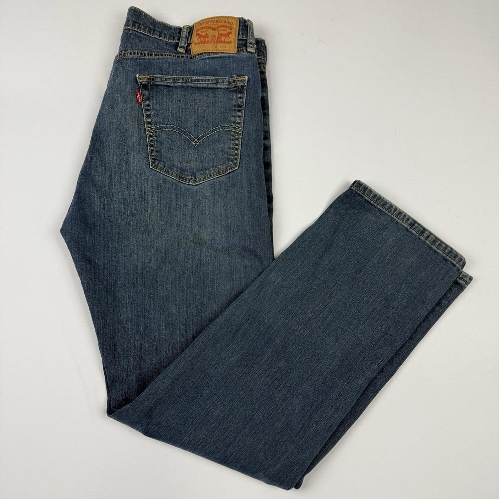 Levis 505 Jeans Mens 38 x 34 Classic Straight Blue Denim Cotton Mid-Rise Cowboy
